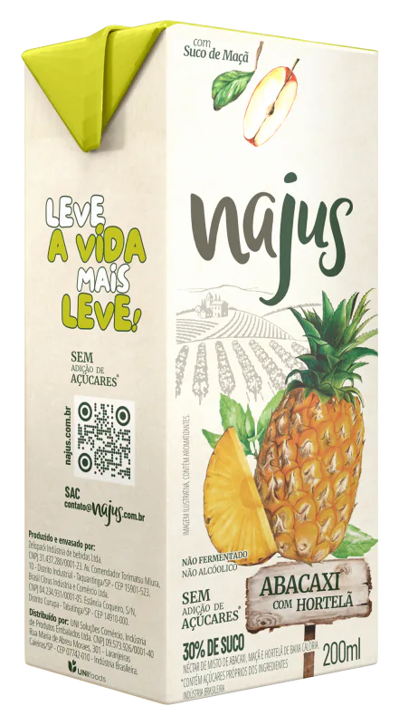 Suco Najus Abacaxi Hortelã